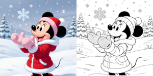 ft - minnie maus weihnachten ausmalbild ft