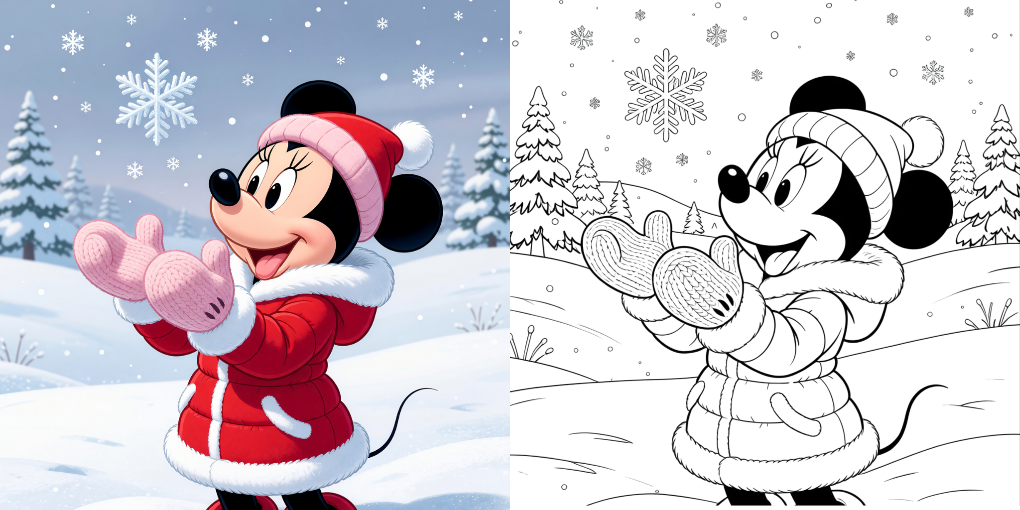 ft - minnie maus weihnachten ausmalbild ft