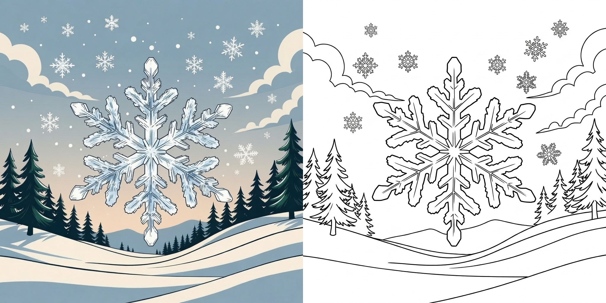 ft - schneeflocke ausmalbild ft