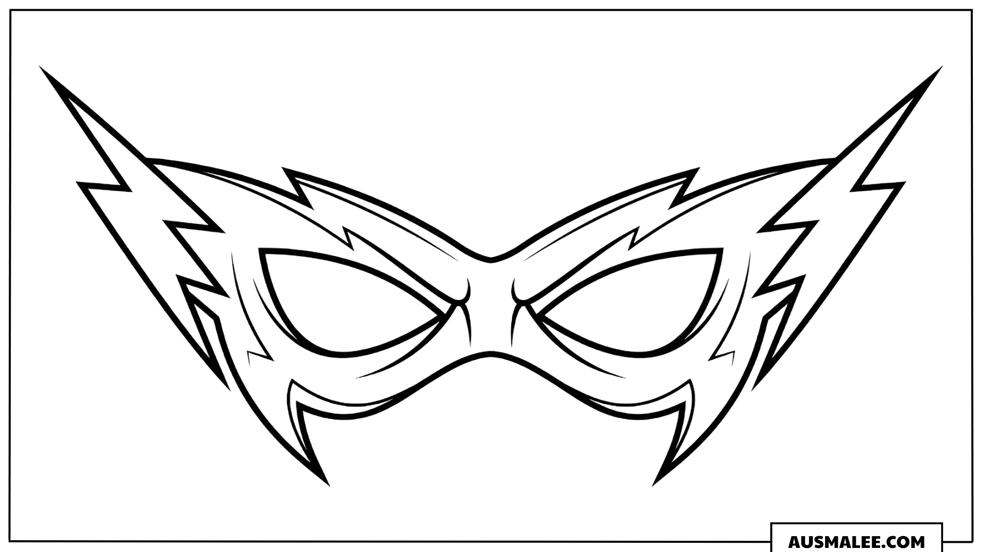 Ausmalbild Blitz-Superheldenmaske