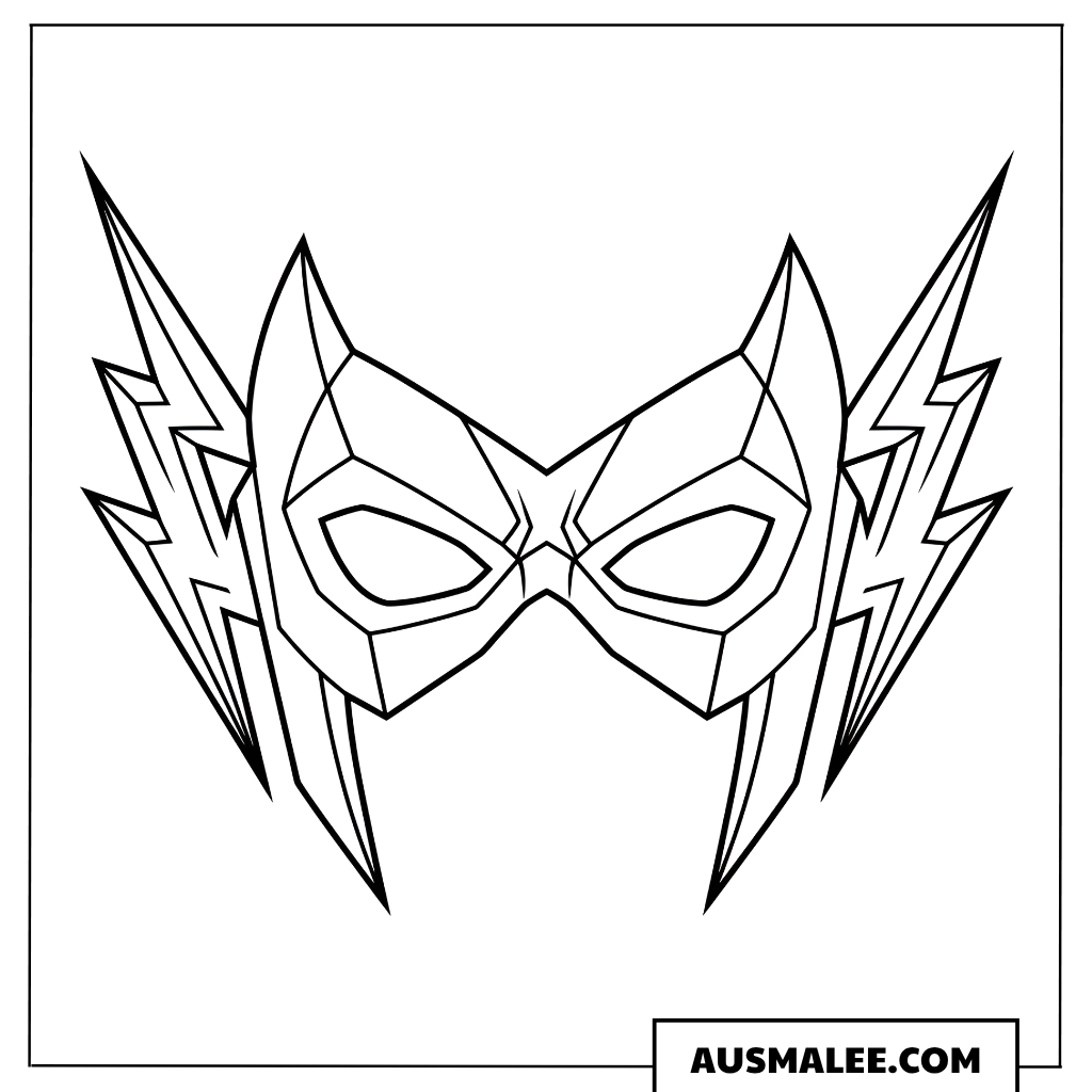 Ausmalbild Blitzmaske