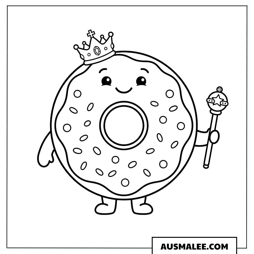 Ausmalbild Donut-Prinzessin