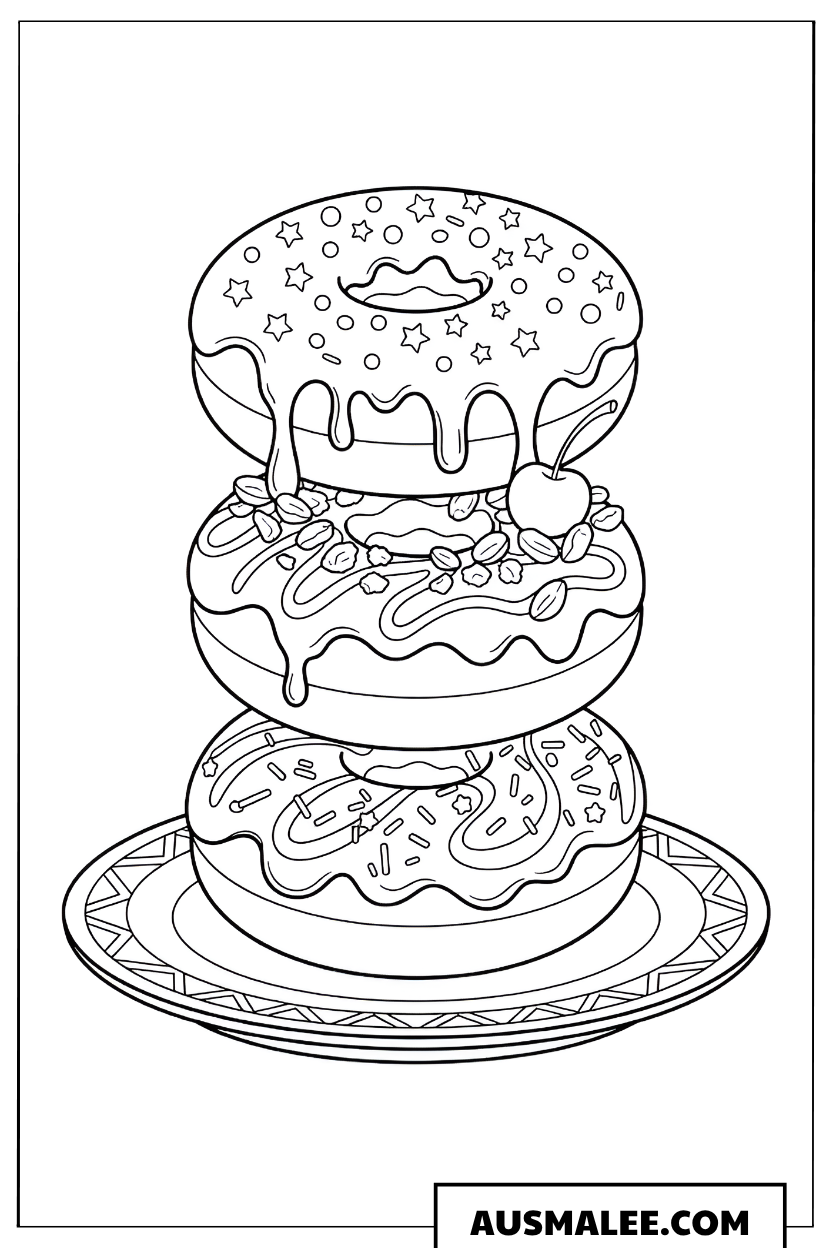 Ausmalbild Donut-Turm