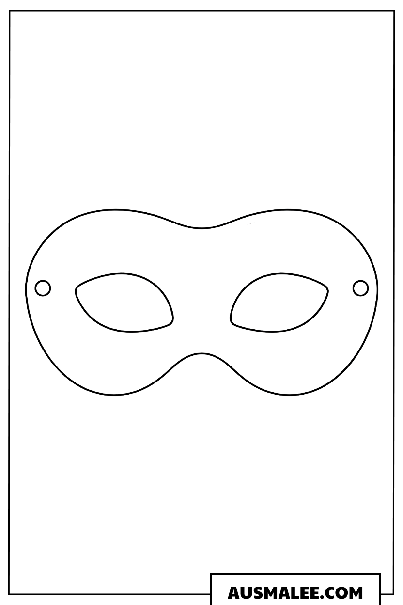 Ausmalbild Einfache Domino-Maske