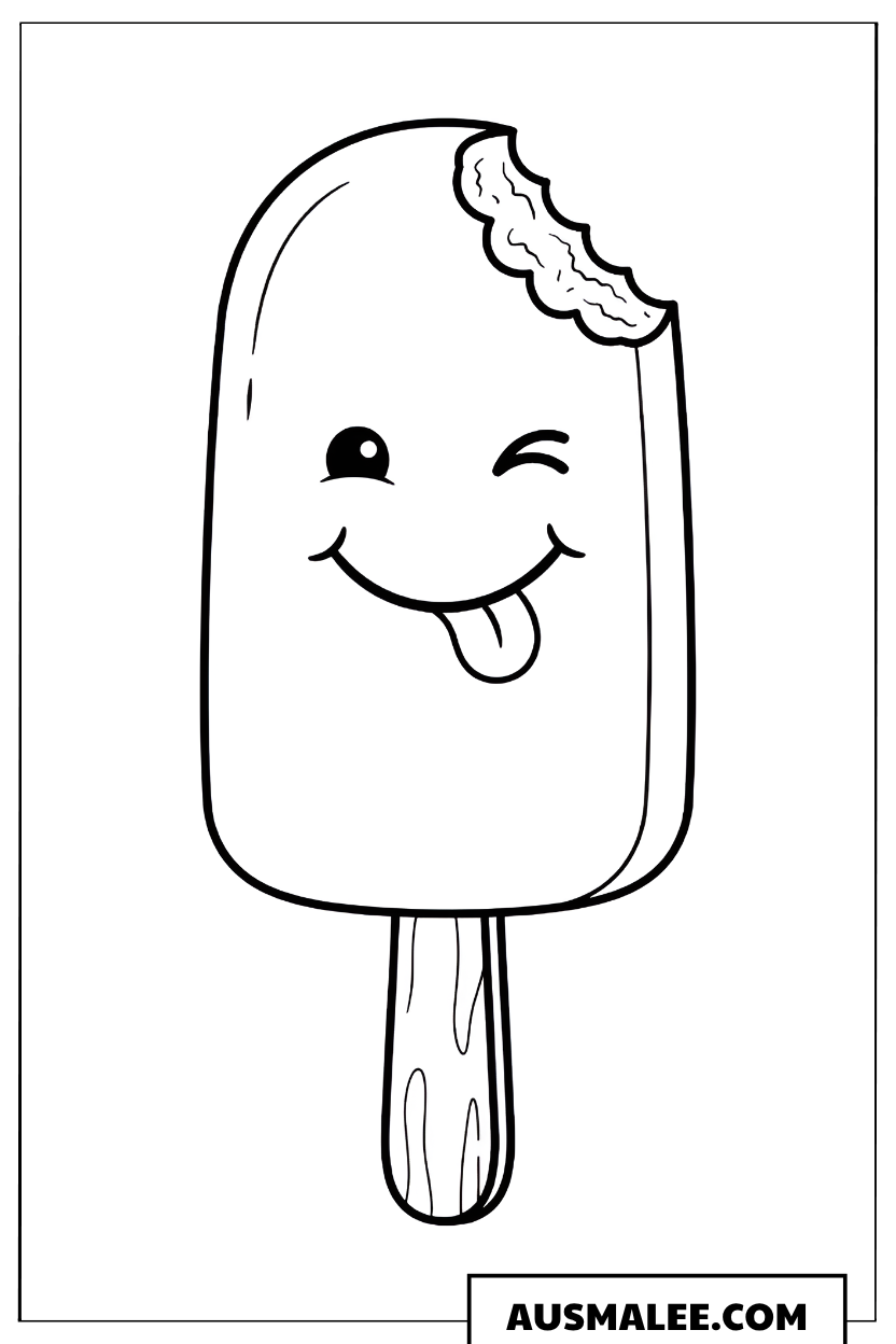 Ausmalbild Eis am Stiel