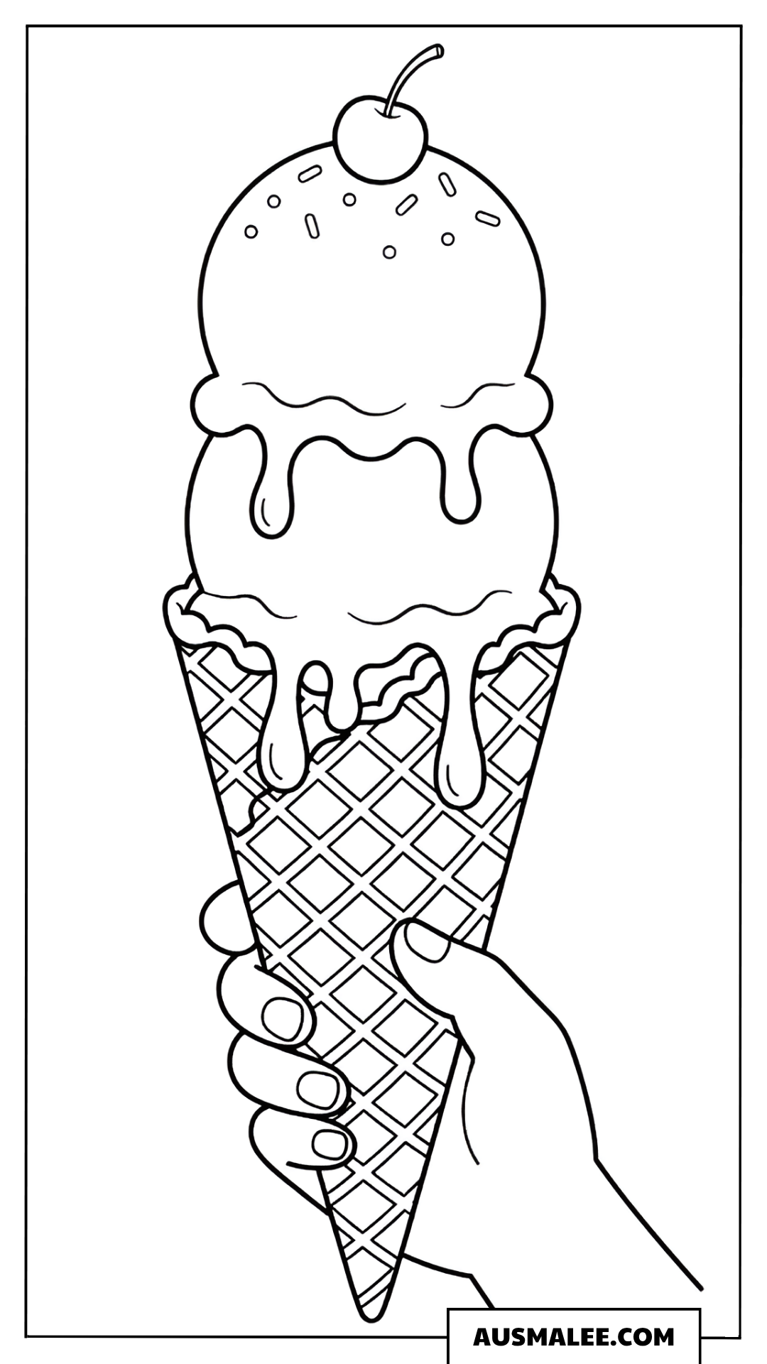 Ausmalbild Eis in der Hand