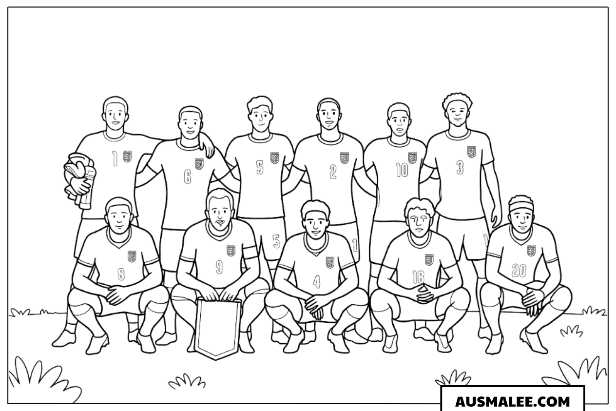 Ausmalbild England Teamfoto