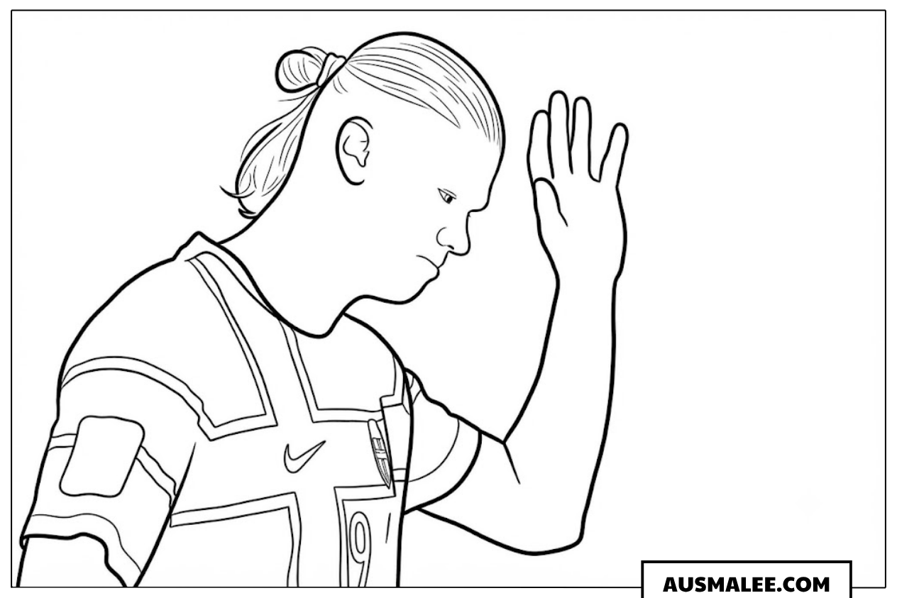 Ausmalbild Erling Haaland enttäuscht