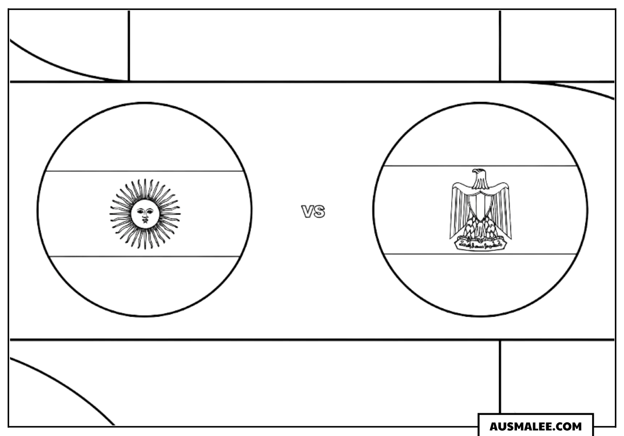 Ausmalbild FIFA World Cup 2026 Poster Argentinien vs Ägypten