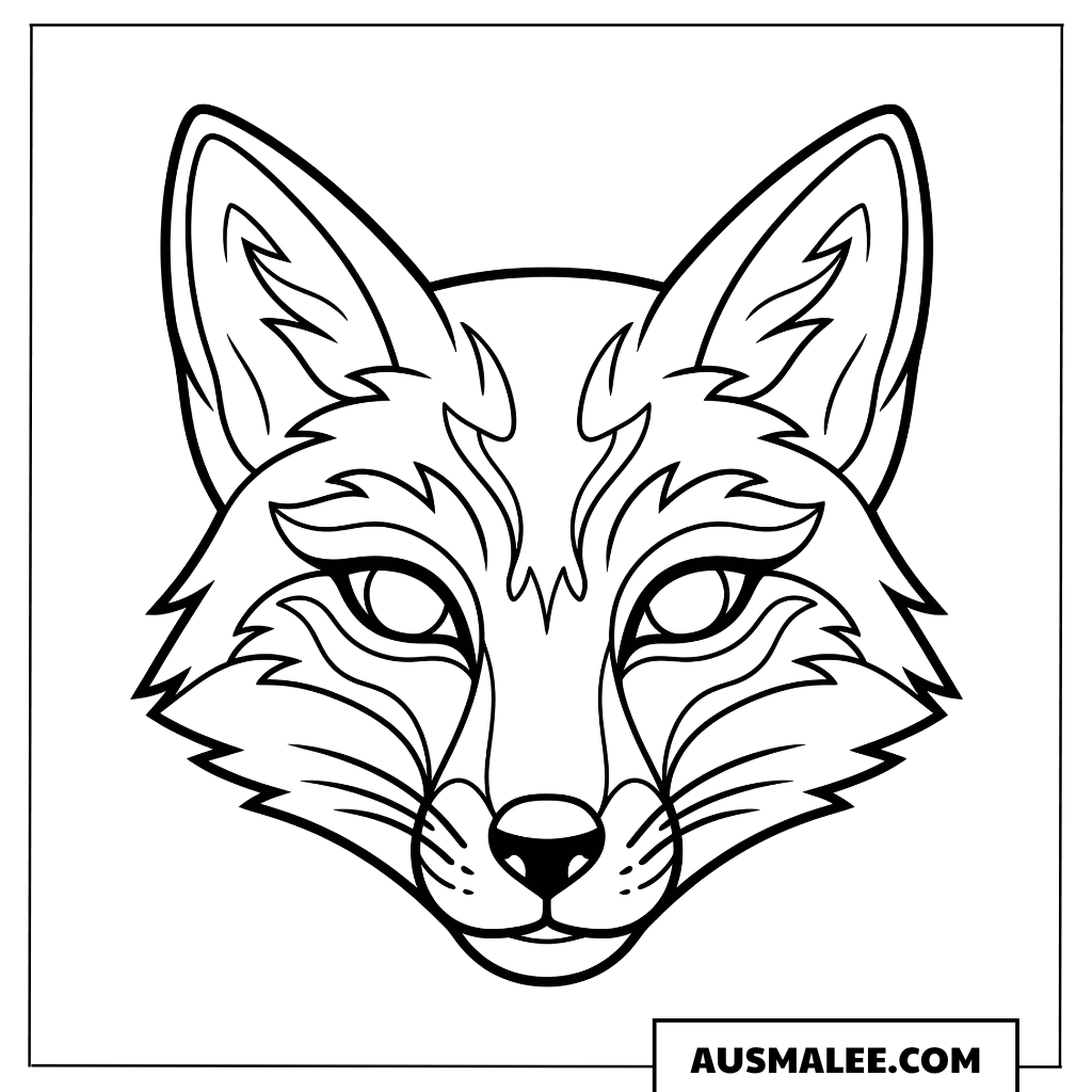 Ausmalbild Fuchsgesicht