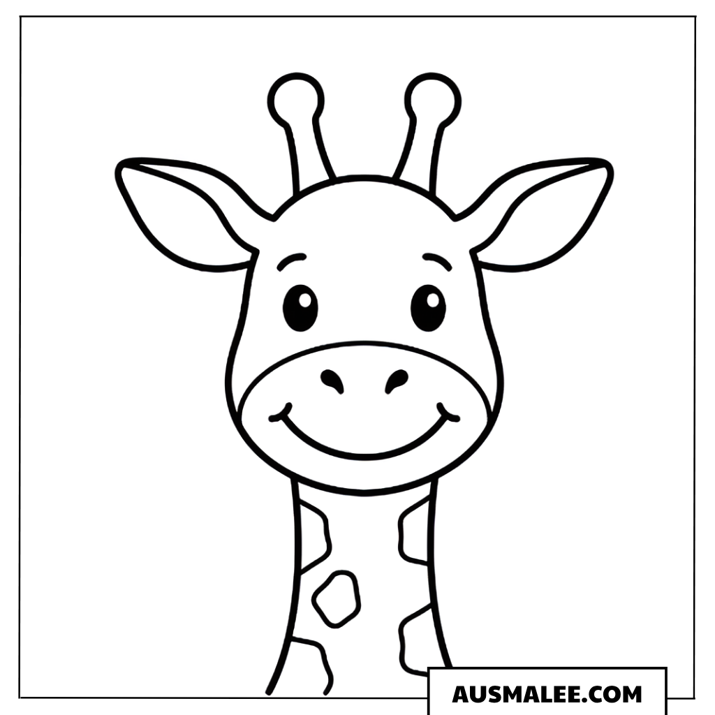 Ausmalbild Giraffen-Gesicht