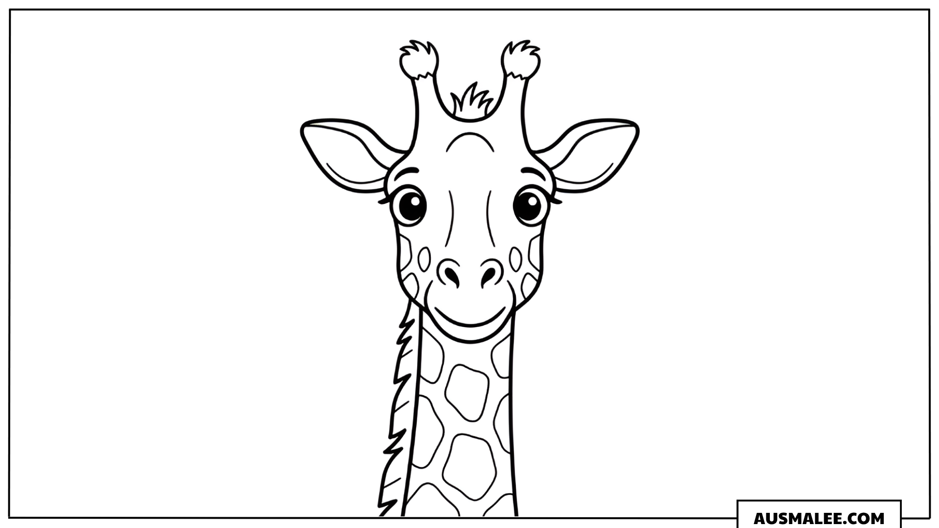 Ausmalbild Giraffenkopf