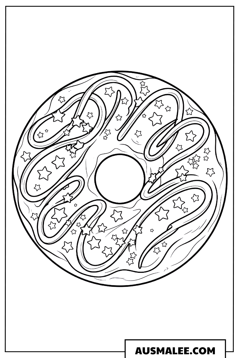Ausmalbild Großer Donut