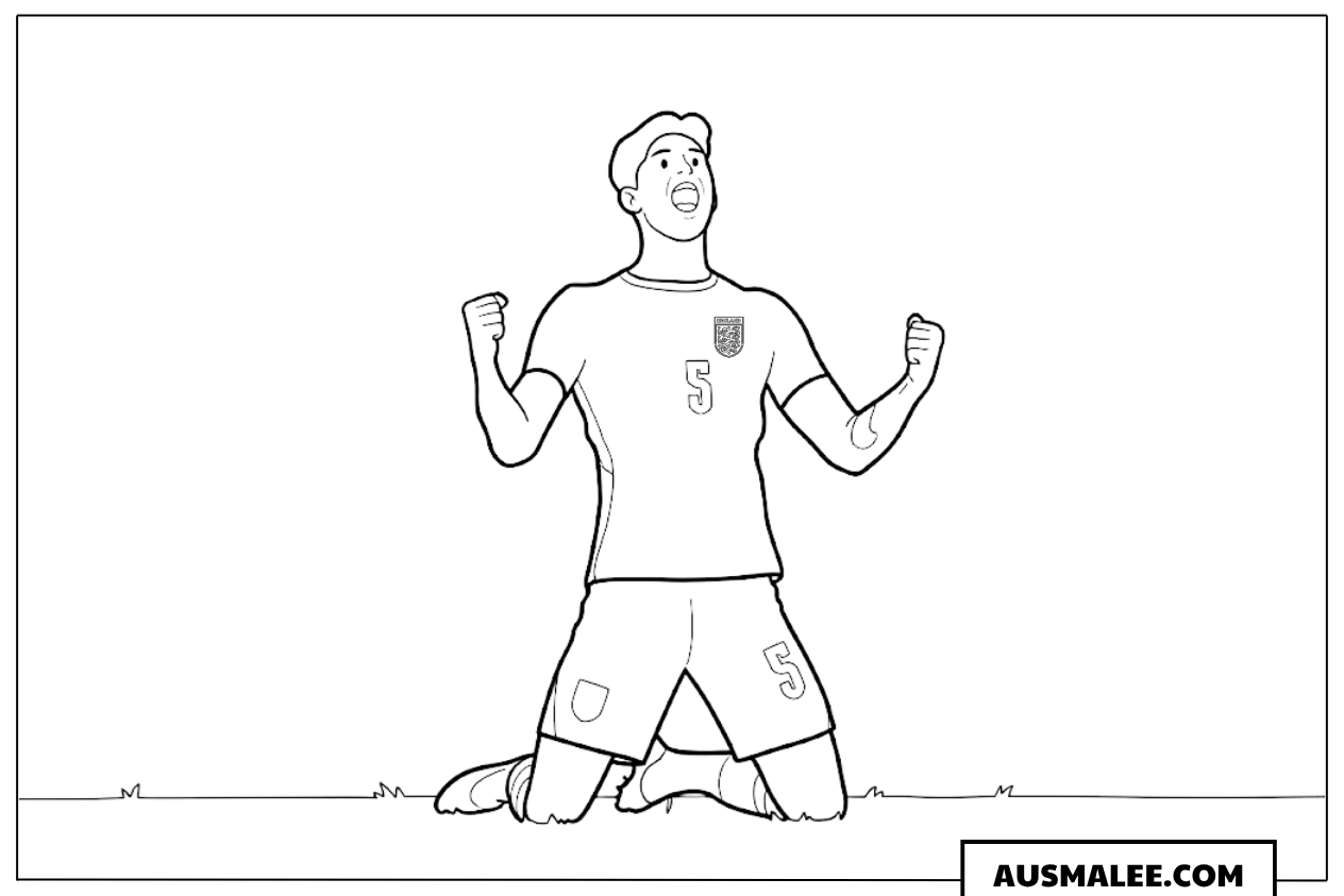Ausmalbild John Stones jubelt nach dem Sieg