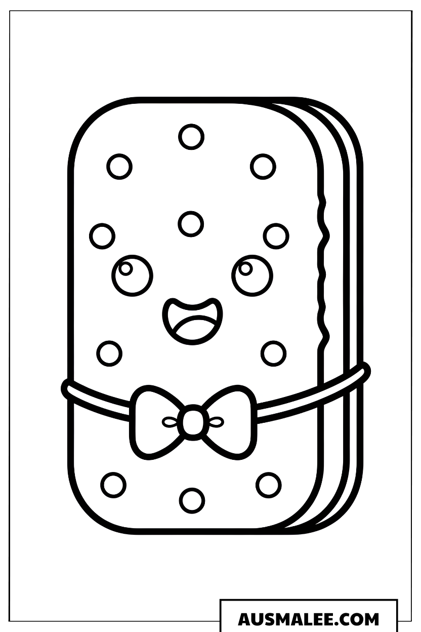 Ausmalbild Kawaii Sandwich
