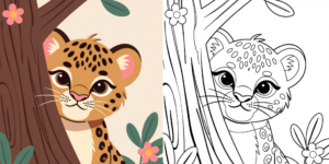 Fairy Princess Coloring Pages ft - Ausmalbild Leopard Baby ft