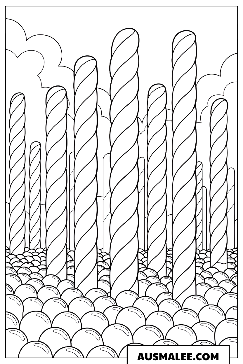 Ausmalbild Lutscher-Wald