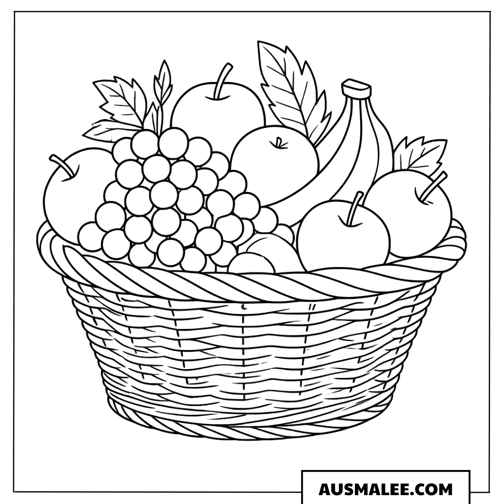 Ausmalbild Obstkorb