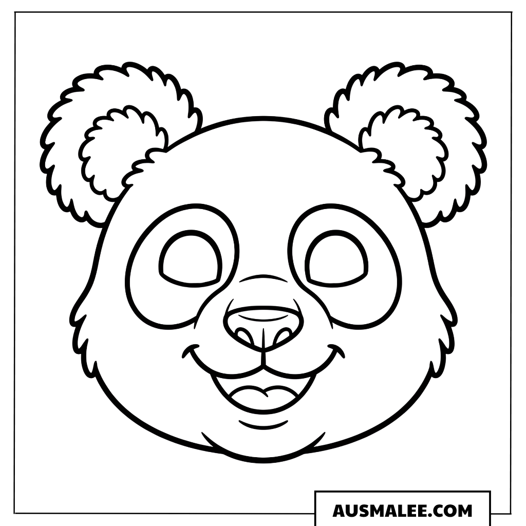 Ausmalbild Pandamaske
