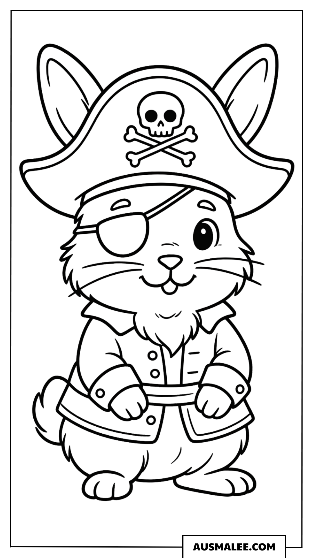 Ausmalbild Piraten-Katze