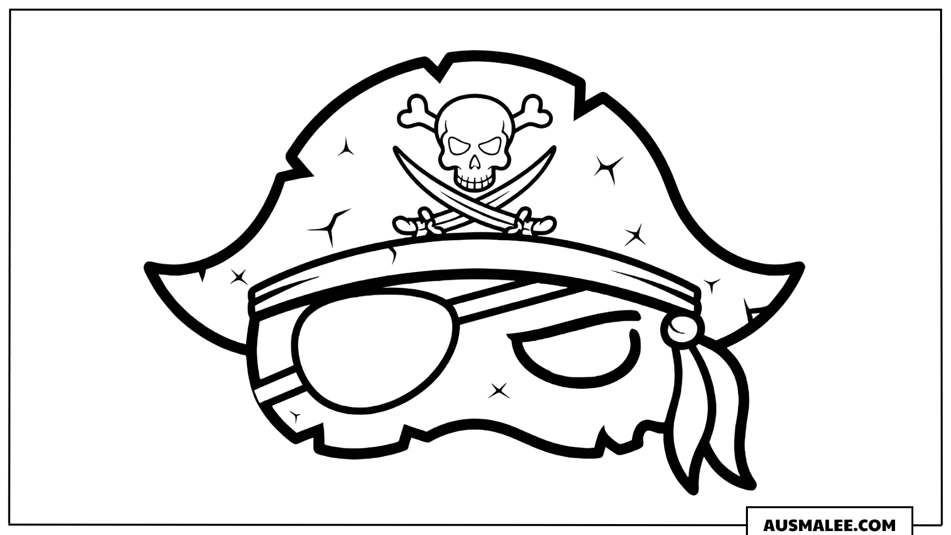 Ausmalbild Piratenmaske