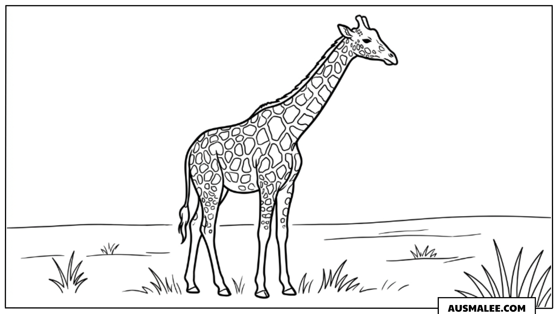 Ausmalbild Realistische Giraffe