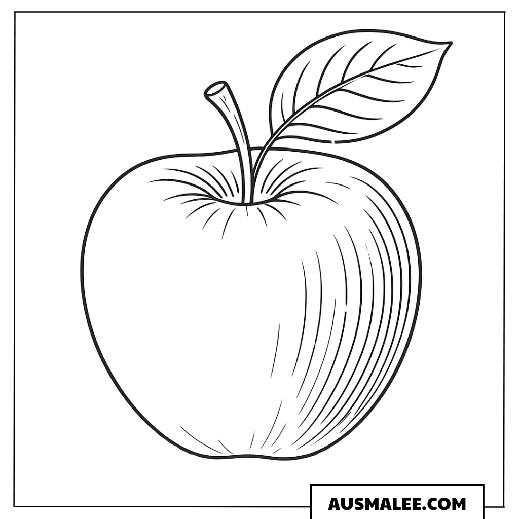 Ausmalbild Realistischer Apfel