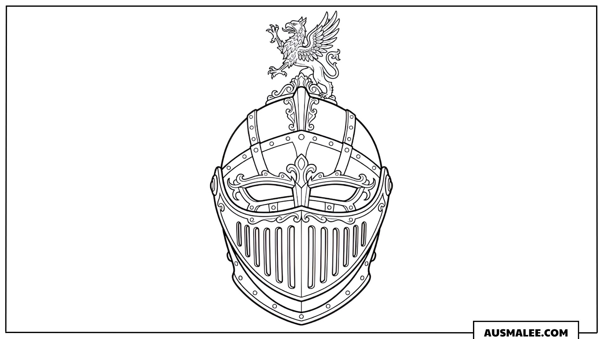 Ausmalbild Ritterhelm
