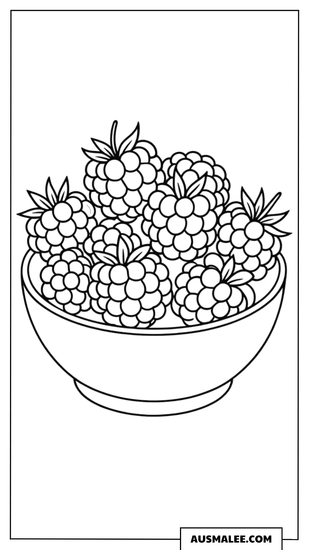Ausmalbild Schale mit Beeren