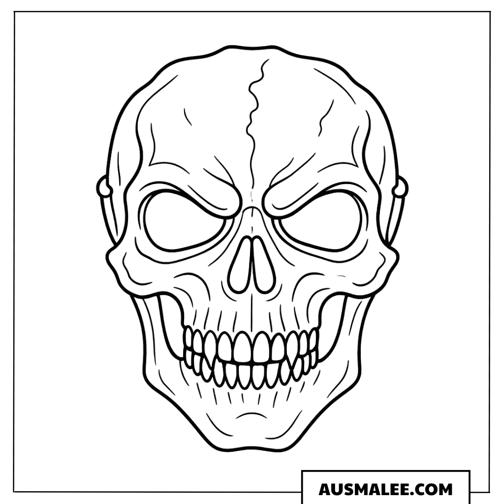 Ausmalbild Totenkopf-Maske