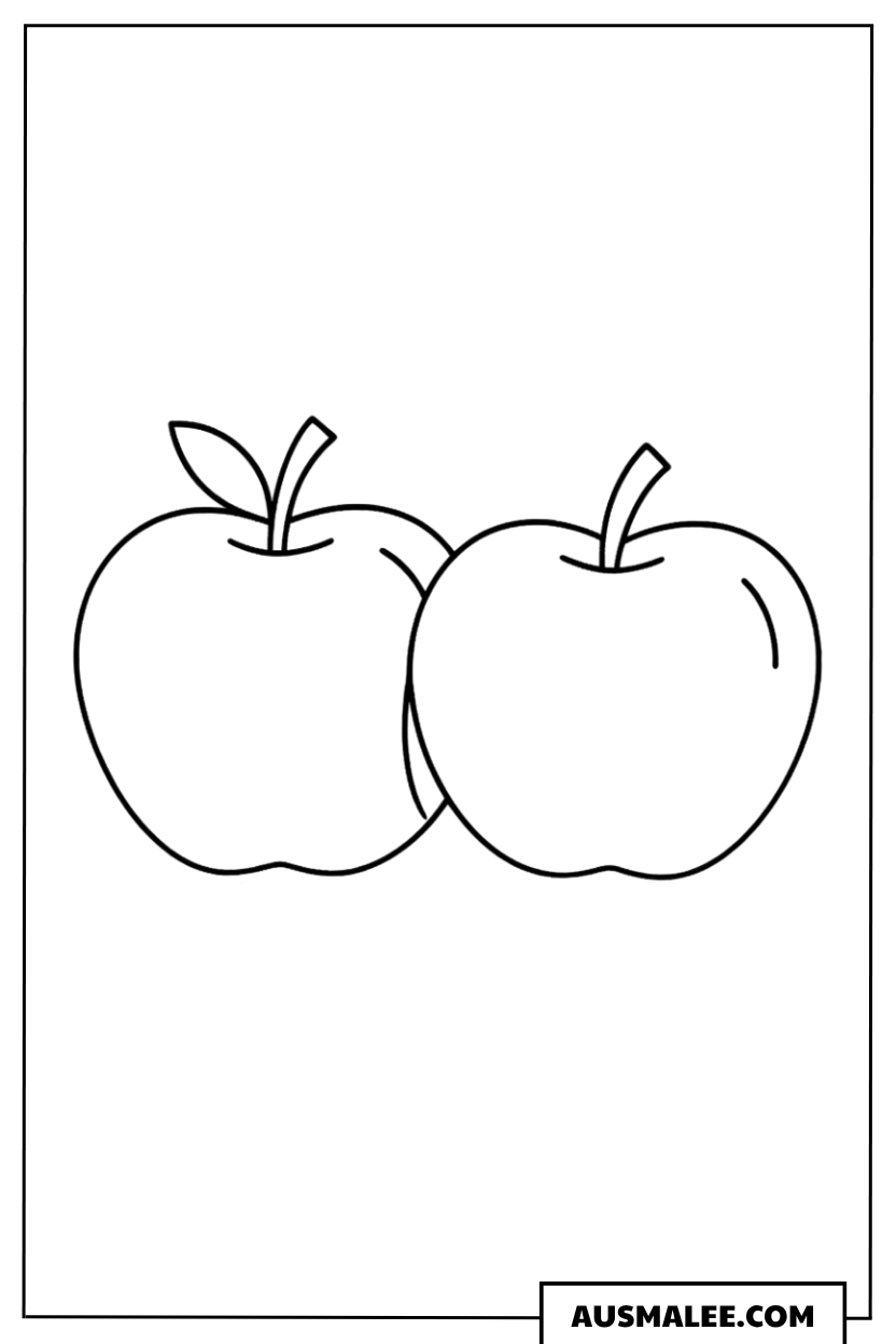 Ausmalbild Zwei Äpfel