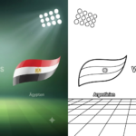 ft - Fußball-WM 2026: Argentinien gegen Ägypten Ausmalbilder ft