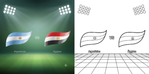 ft - Fußball-WM 2026: Argentinien gegen Ägypten Ausmalbilder ft