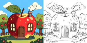 ft - apfel ausmalbild ft