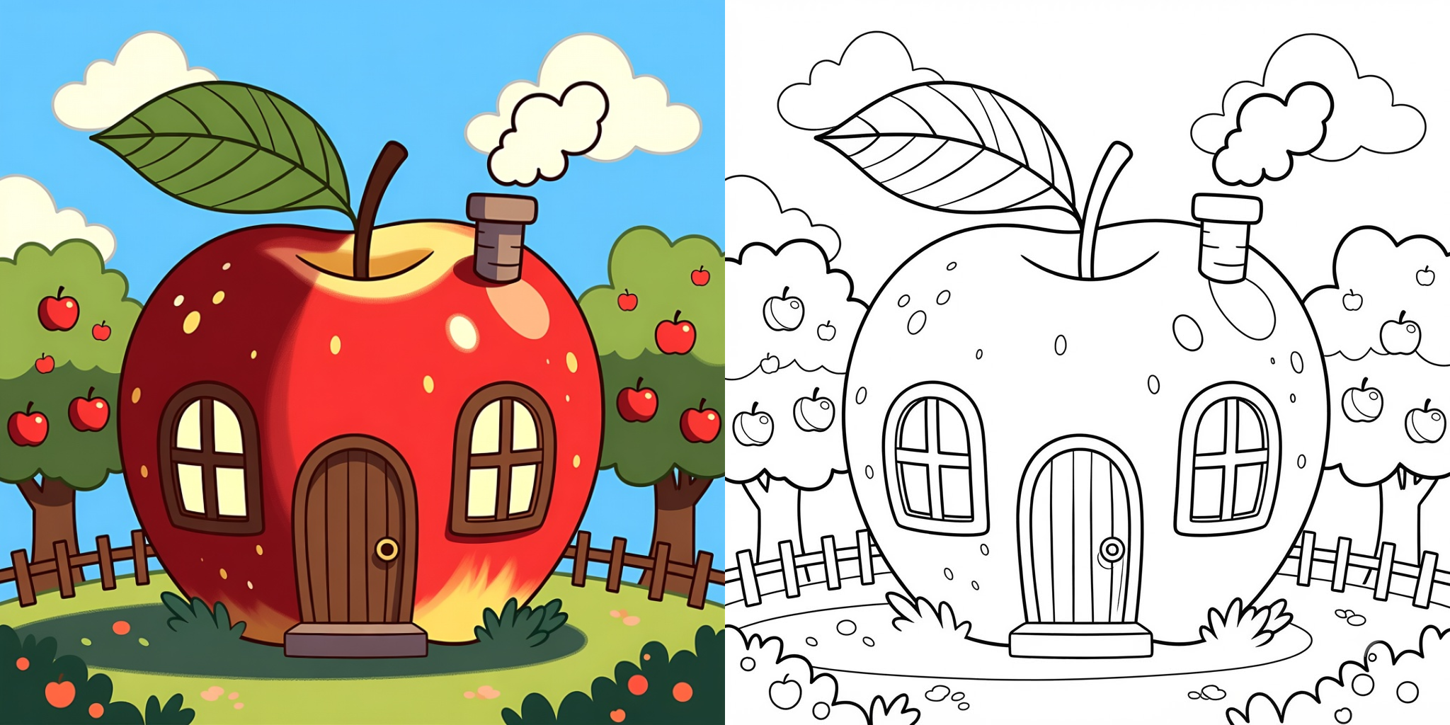 ft - apfel ausmalbild ft