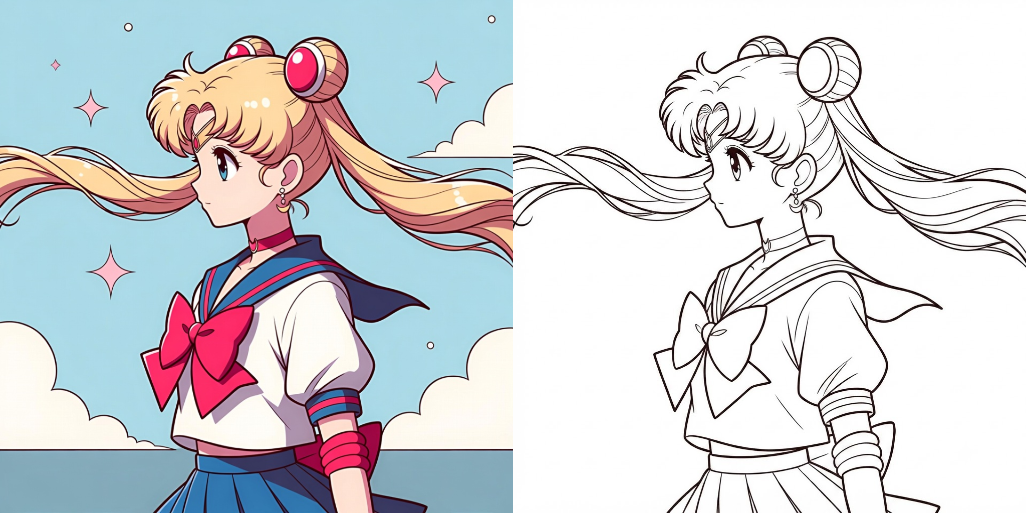 ft - sailor moon kostüme zum ausmalen ft