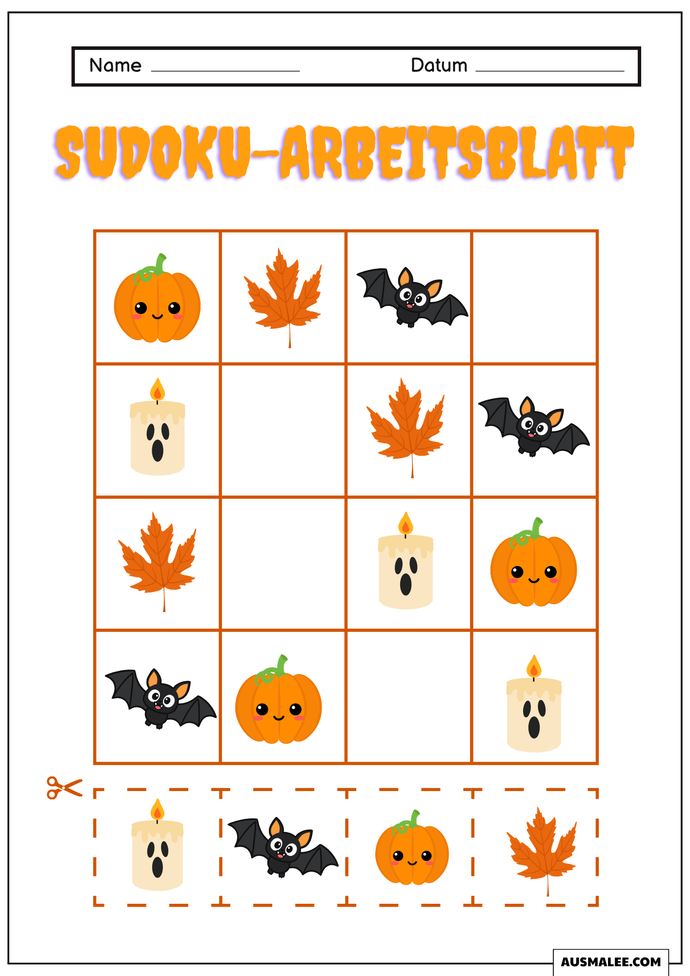 Sudoku Worksheet for Kids